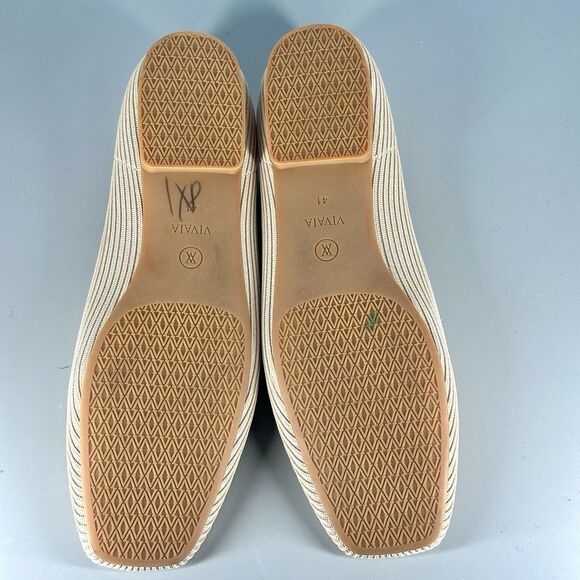 Vivaia Shoes Margot 2.0 Square-Toe V-Cut Flats EU 41 US 9.5 Natural Linen Beige - Picture 11 of 13